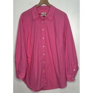 Universal Thread Shirt Womens XXL Button-Up Long Sleeve Oversized Pink Cotton